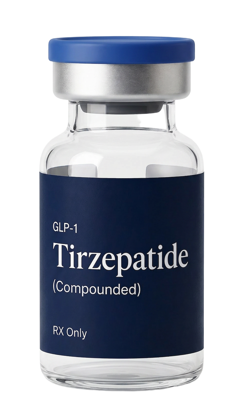 Tirzepatide compounded GLP-1 vial